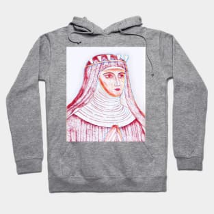 Hildegard of Bingen Portrait | Hildegard of Bingen Artwork | Line Art Hoodie